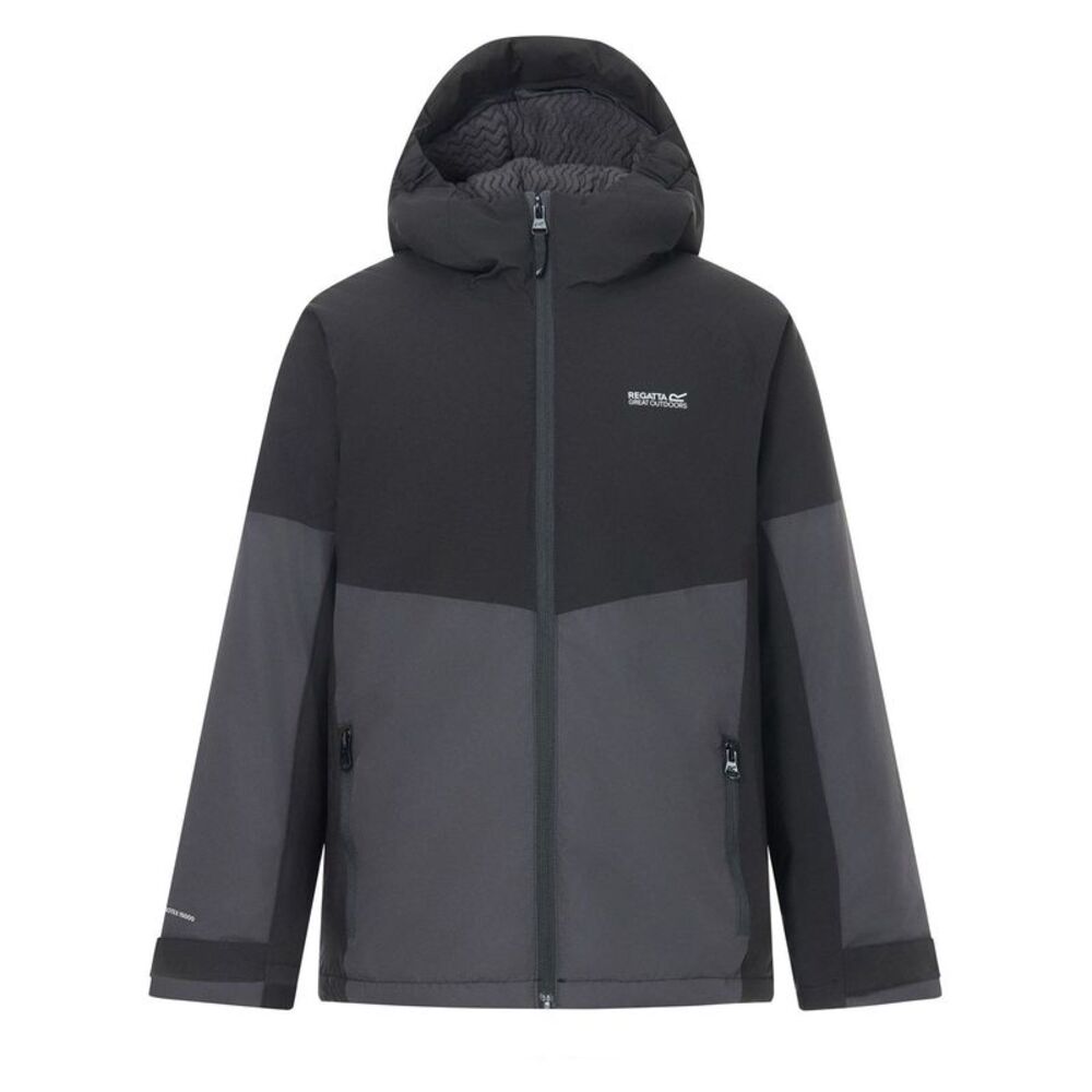 Regatta Childrens/Kids Hillain Lined Waterproof Jacket / Black/Ash